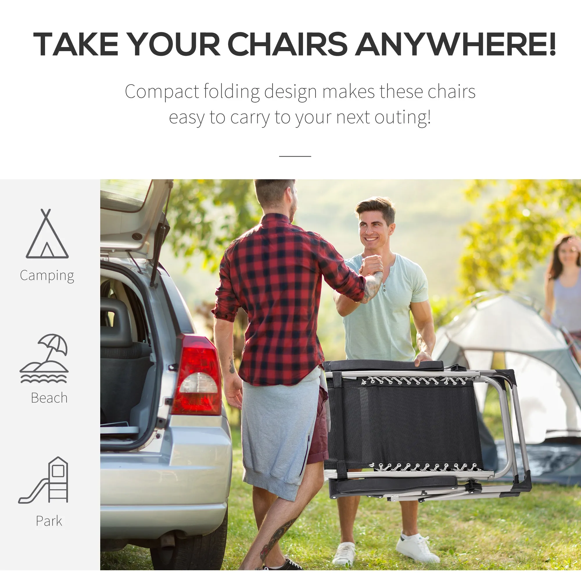 Reclining Zero Gravity Chair with Adjustable Backrest, Folding Garden Sun Lounger with Removable Cushion and Headrest, Dark Grey