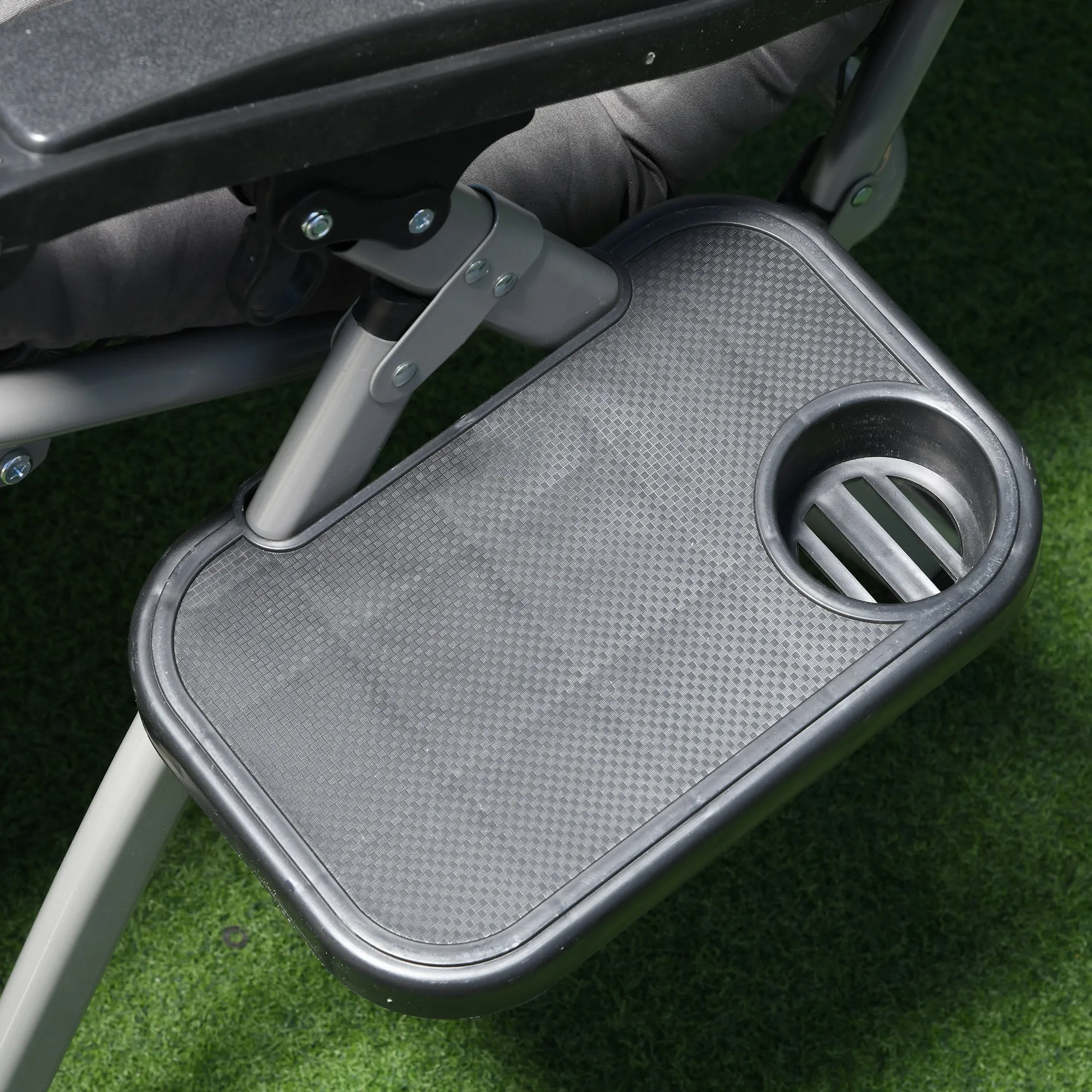 Reclining Zero Gravity Chair with Adjustable Backrest, Folding Garden Sun Lounger with Removable Cushion and Headrest, Dark Grey