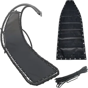 Replacement Hanging Chair Mesh & Rope Kit – Durability Outdoor/Indoor Chaise Lounge Accessories, 330 lbs Capacity – Compatible with Most Curved Frames (Frame Not Included)