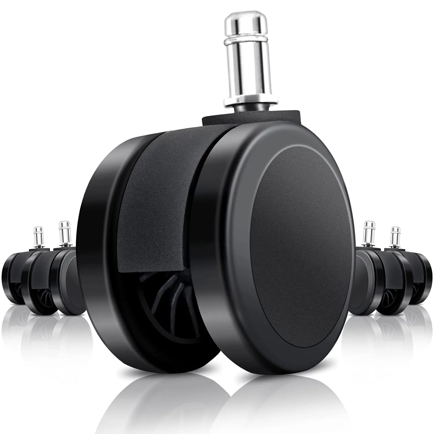 Replacement Office Chair Wheels, Caster Desk Chair Wheels, Rolling Wheels for Office Chair, Chair Rollers Casters, Chair Casters for Hardwood Floors, 5 Set Chair Casters Safe for All Floors.