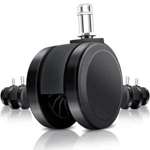Replacement Office Chair Wheels, Caster Desk Chair Wheels, Rolling Wheels for Office Chair, Chair Rollers Casters, Chair Casters for Hardwood Floors, 5 Set Chair Casters Safe for All Floors.