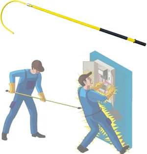 Rescue Hook Life-Saving Pull Rod 3.3Ft 4.9Ft 6.6Ft 9.8Feet Insulated Electrical Rescue Hook, Anti Electric Shock Rescue Pole/Safety Electrical Personal Rescue Stick, High Voltage Insulated Security To