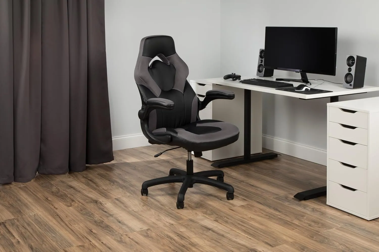 RESPAWN 3085 Gaming Chair - Gamer & Office Chair with Integrated Headrest, Adjustable Tilt & Tilt Lock - Gray