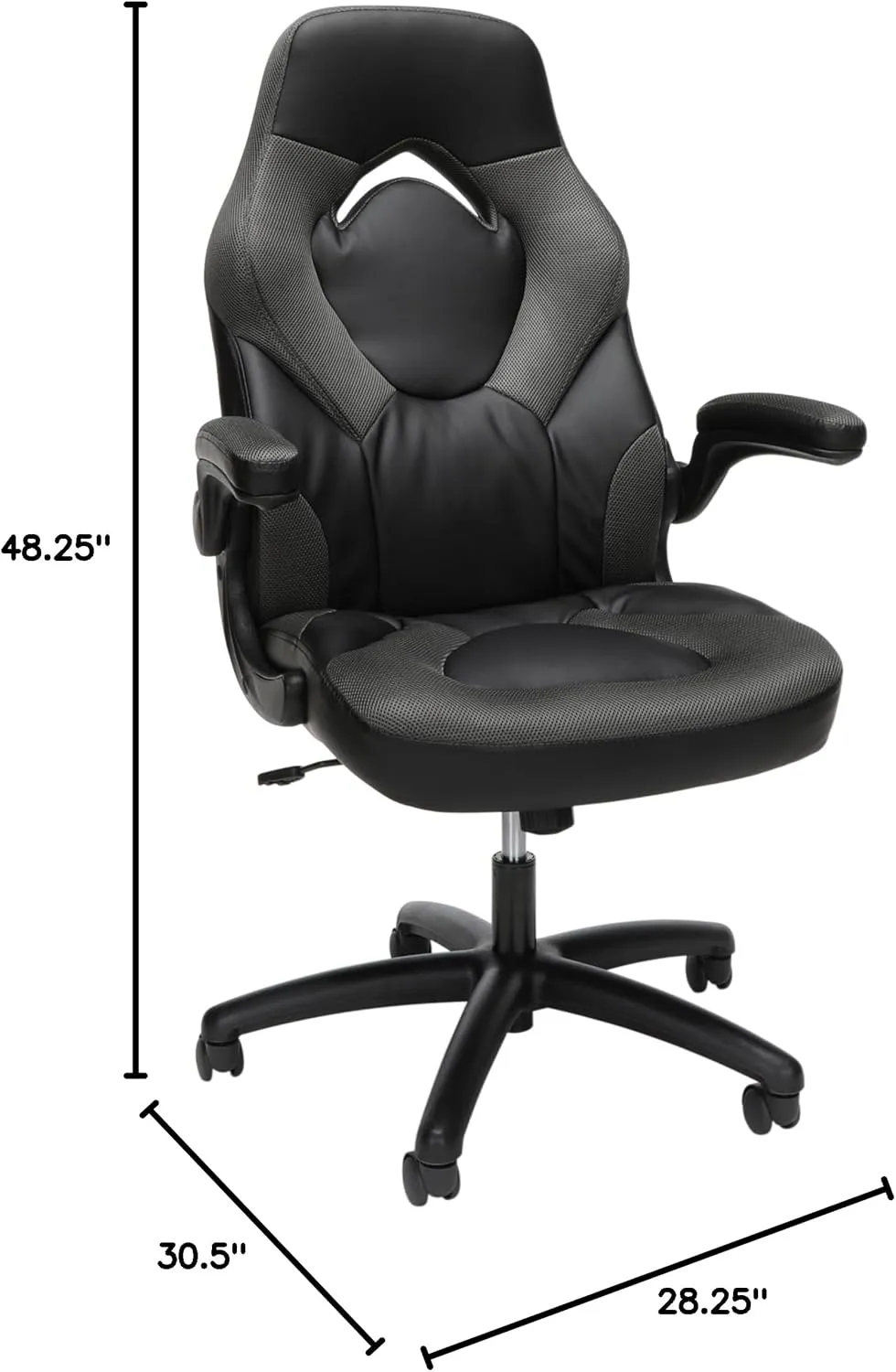 RESPAWN 3085 Gaming Chair - Gamer & Office Chair with Integrated Headrest, Adjustable Tilt & Tilt Lock - Gray