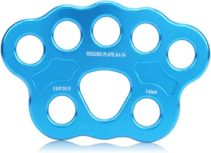 Rigging Plate, 45KN Aluminum 8‑Hole Finger Force Rigging Plate Multi Anchor Split Divide Connector for Rock Climbing Outdoor Activities
