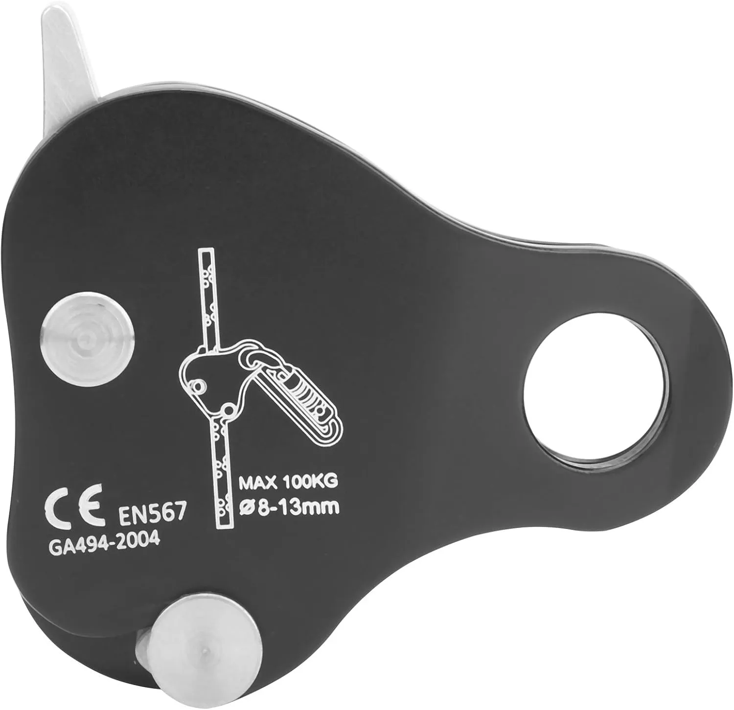 Rock Climbing Rope Grab Stop Descender, Aviation Aluminum Climbing Protective Clamp for Outdoor Activities