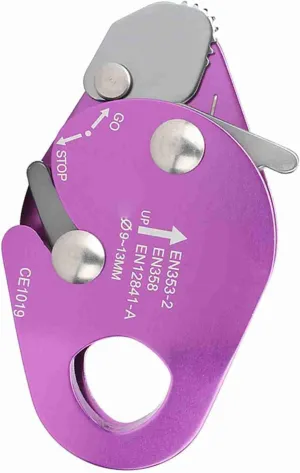Rope Grab, Self Braking Stop Descender Aviation Aluminum 22KN Tension Force Climbing Descender for 9-13mm