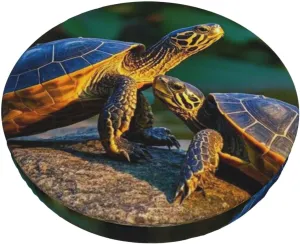 Round Bar Stool Cover, Soft Washable Elastic Stool Seat Covers for 12''-14'' Chair (Twilight Turtles Print /1 Pack)