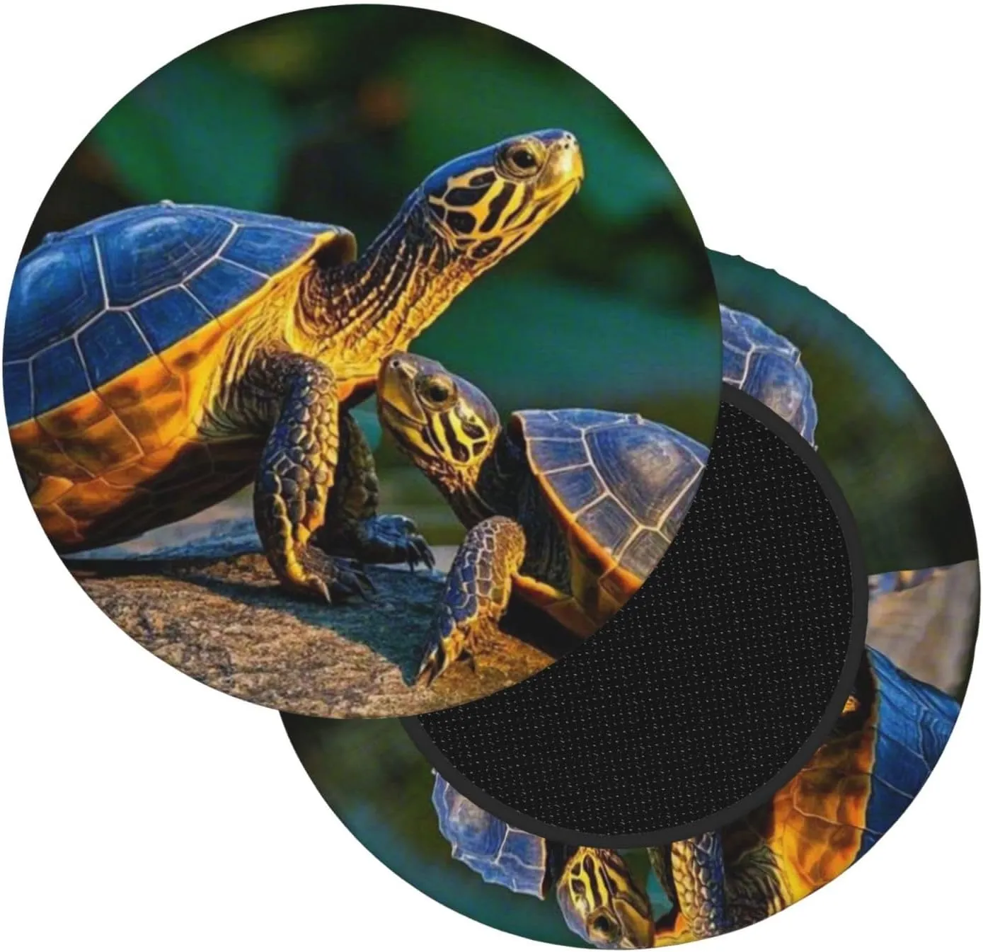 Round Bar Stool Cover, Soft Washable Elastic Stool Seat Covers for 12''-14'' Chair (Twilight Turtles Print /1 Pack)