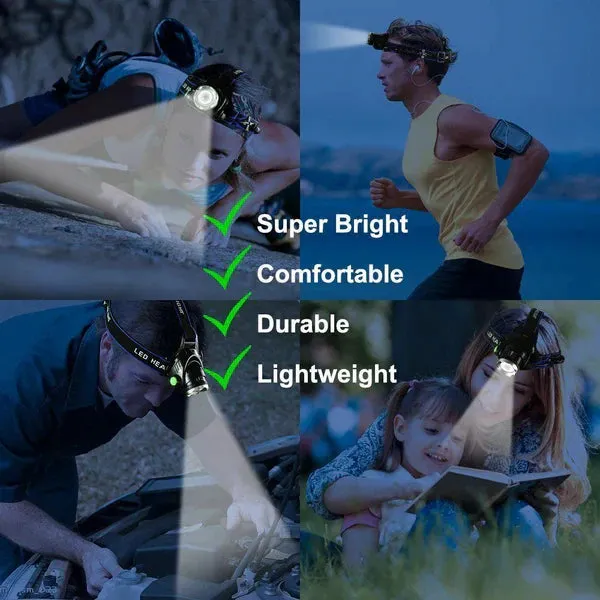 Royaleva 990000LM Rechargeable LED Headlamp Zoomable Torch
