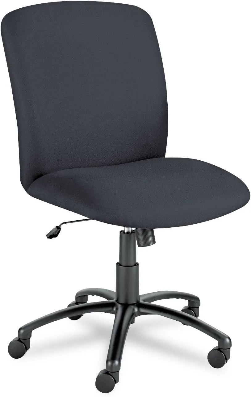 Safco High Back Big and Tall Swivel Desk Task Chair Adjustable Height and Rolling Base, Rated for 24-7 Use, 500 lbs. Weight Capacity, Work or Home Office, Black (3490BL)