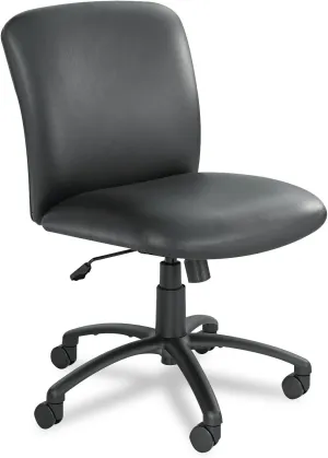 Safco Products Uber Big and Tall Mid Back Chair 3491BV, Black Vinyl, Rated for 24-7 Use, Holds up to 500 lbs. (Optional arms Sold Separately)