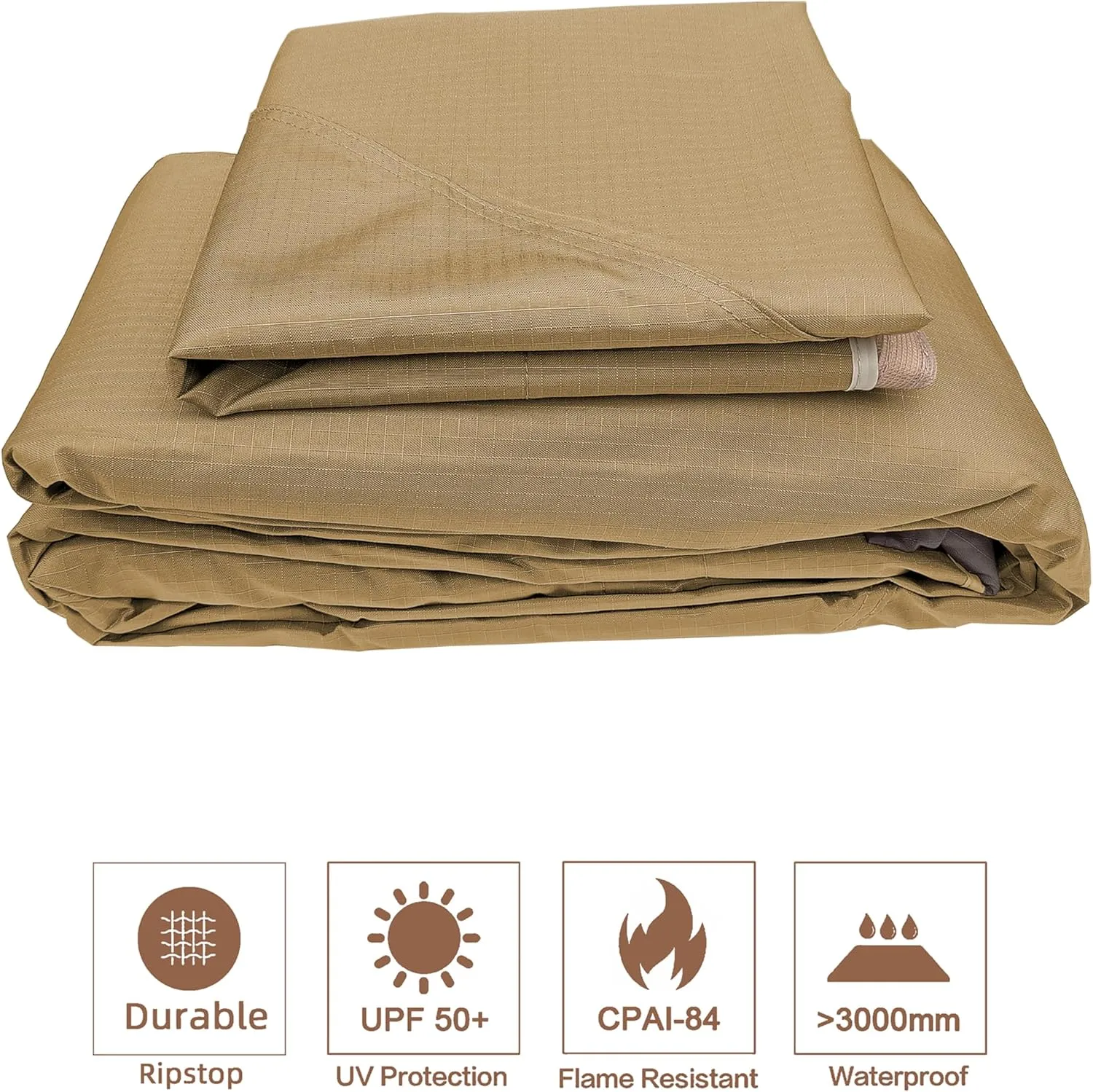 SCOCANOPY Beige Ripstop Replacement Cover for Lowe's Allen Roth 10X12 Gazebo Model #TPGAZ17-002C