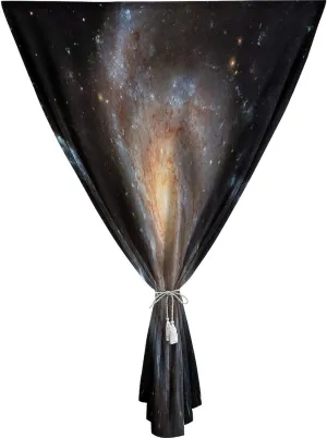 Self Adhesive Portable Blackout Curtains, Galaxy Room Darkening Curtains, Stars in Galaxy Spiral Planet Outer Space Nebula Astronomy Print Temporary Blackout Blinds,47W x54L Inches, for Bathroom