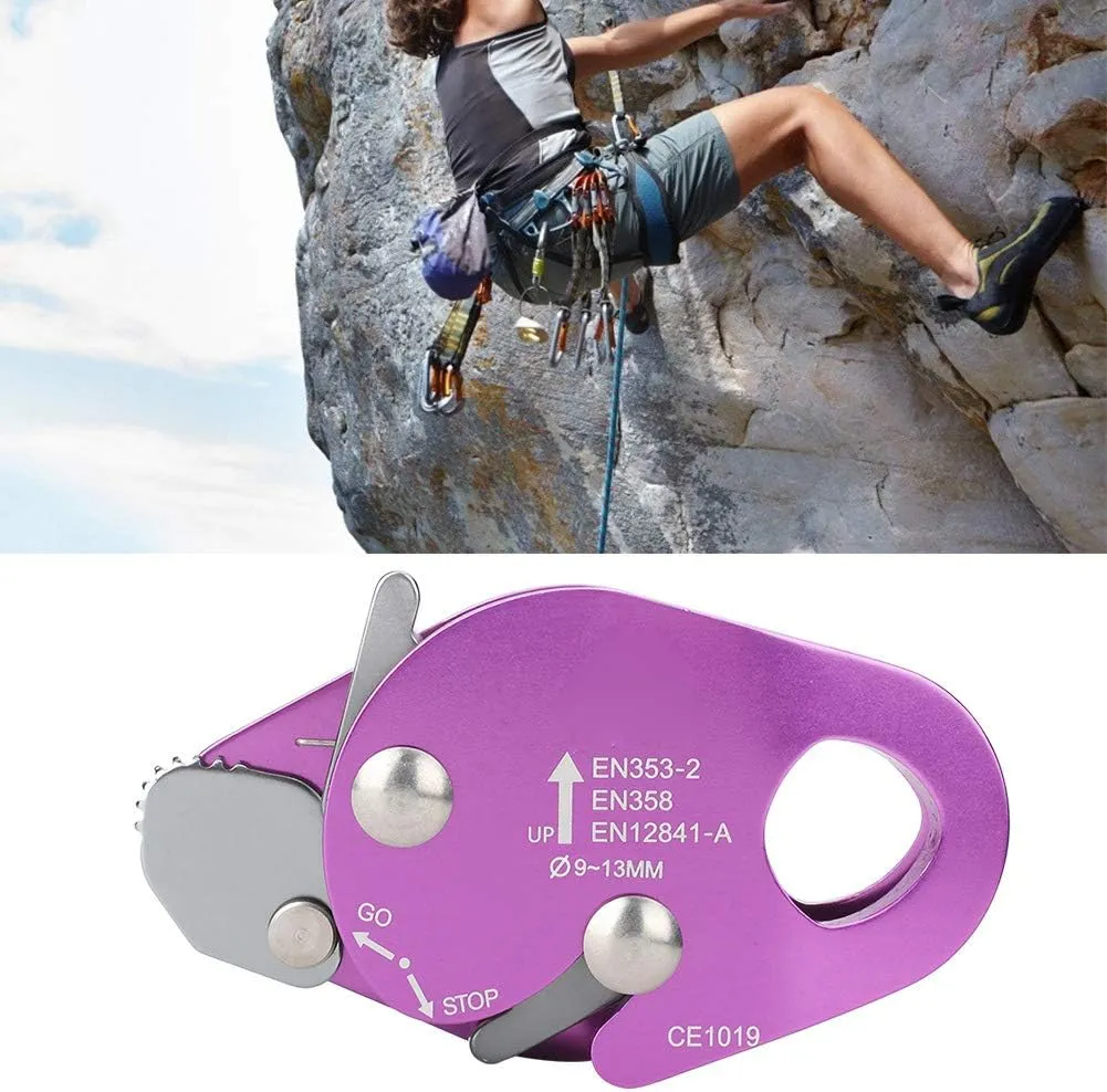 SELF Braking Stop Descender CLAMP for Rope Climbing Gear