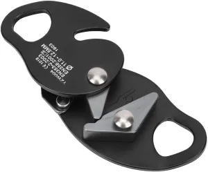 Self Braking Stop Descender Clamp Grab for Rappel, Rope Grab for Climbing Gear, 11-12.5mm Rope, for Aerial Work Engineering Protection, Aviation Aluminum Alloy Steel (Black)