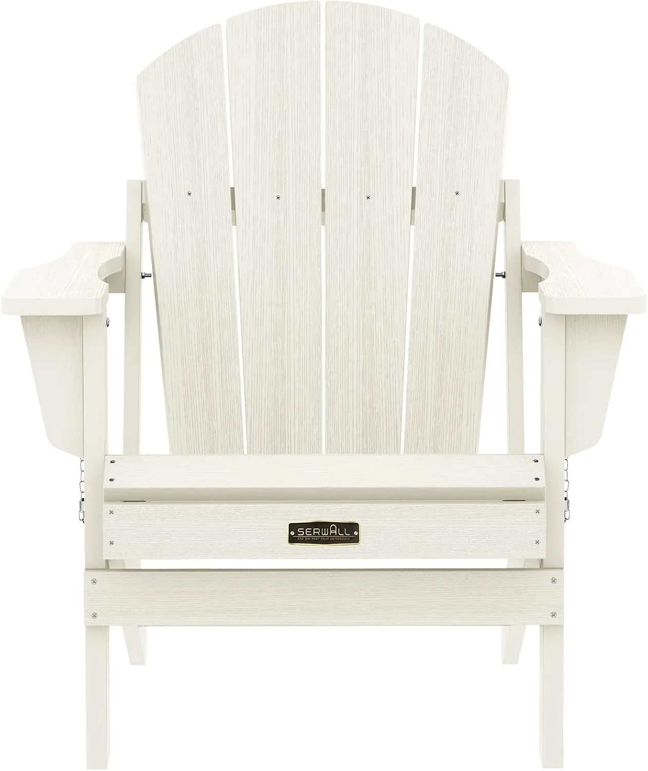 SERWALL Folding Adirondack Chair - HIPS Adirondack Chairs Outdoor Chairs Weather Resistant- White