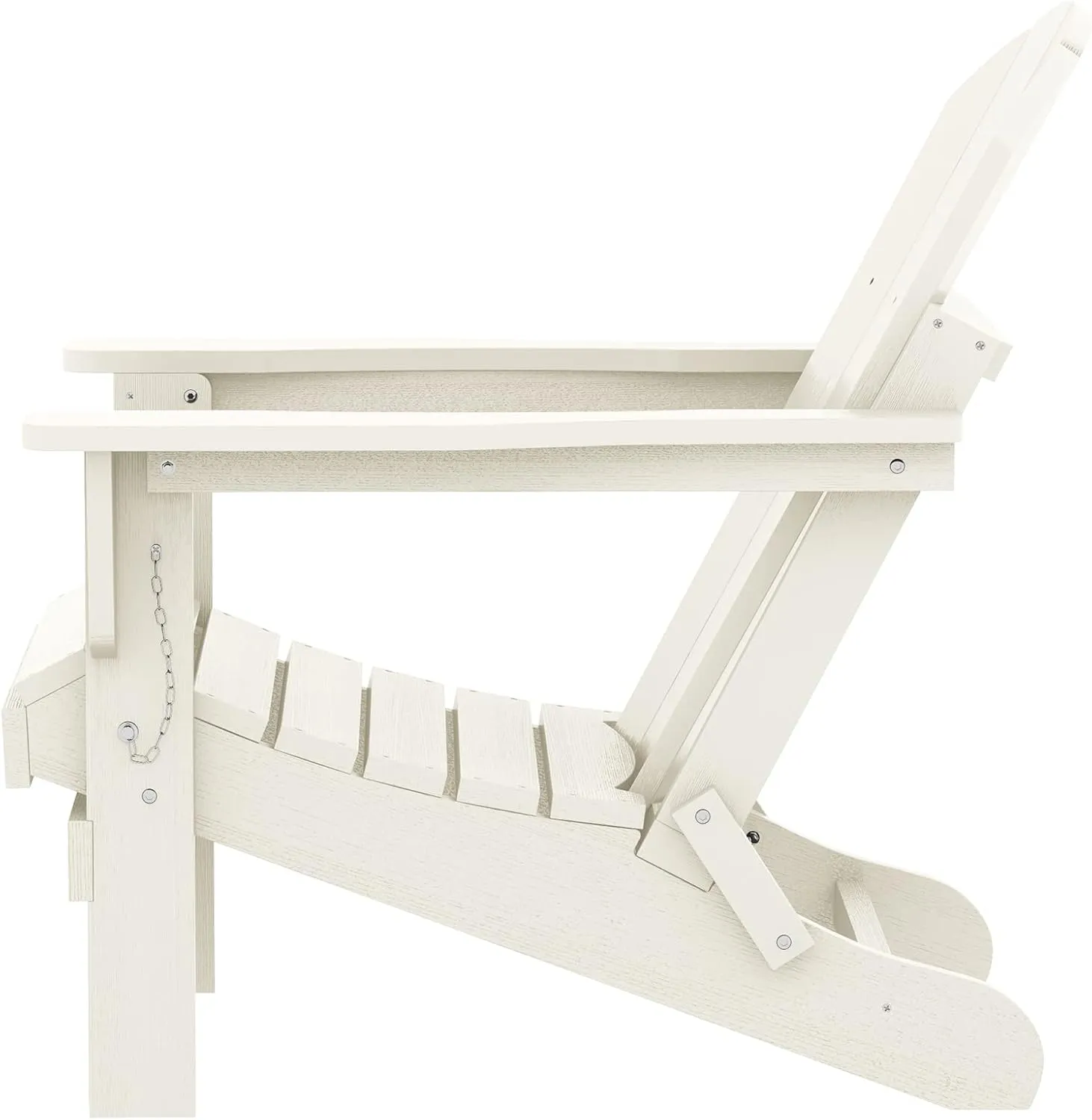 SERWALL Folding Adirondack Chair - HIPS Adirondack Chairs Outdoor Chairs Weather Resistant- White