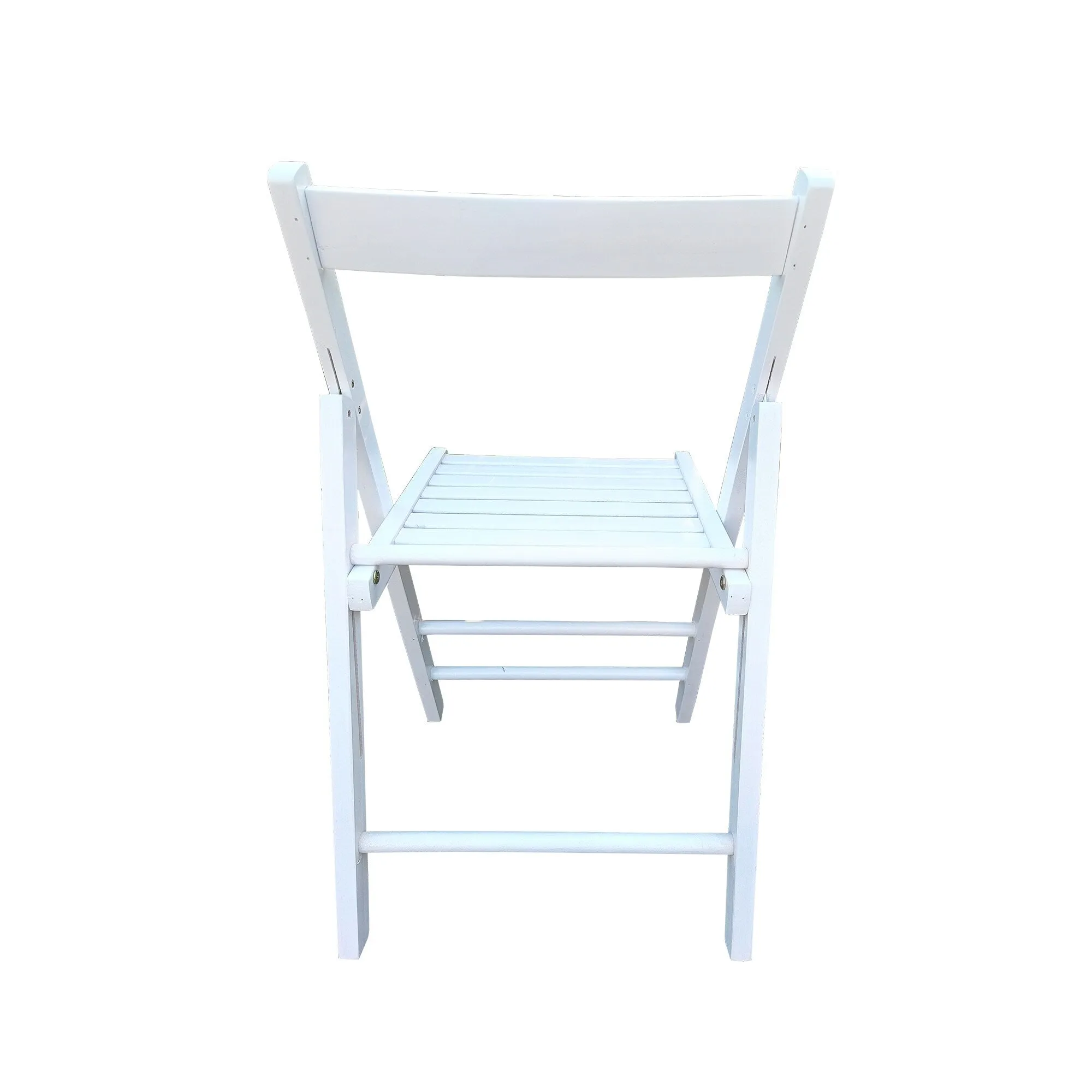 Set of 2 Solid Wood Folding Chairs with Slatted Seat, Open Back, Fully Assembled for Indoor & Outdoor Use