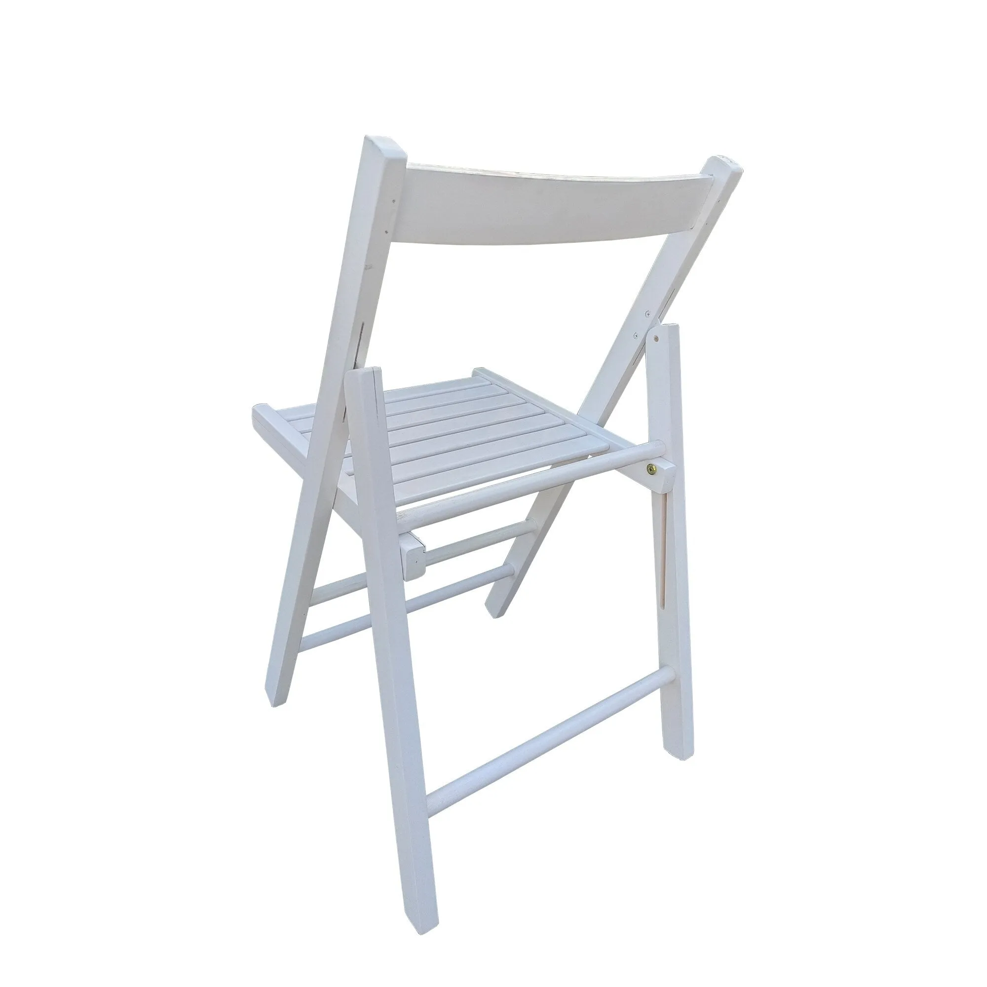 Set of 2 Solid Wood Folding Chairs with Slatted Seat, Open Back, Fully Assembled for Indoor & Outdoor Use