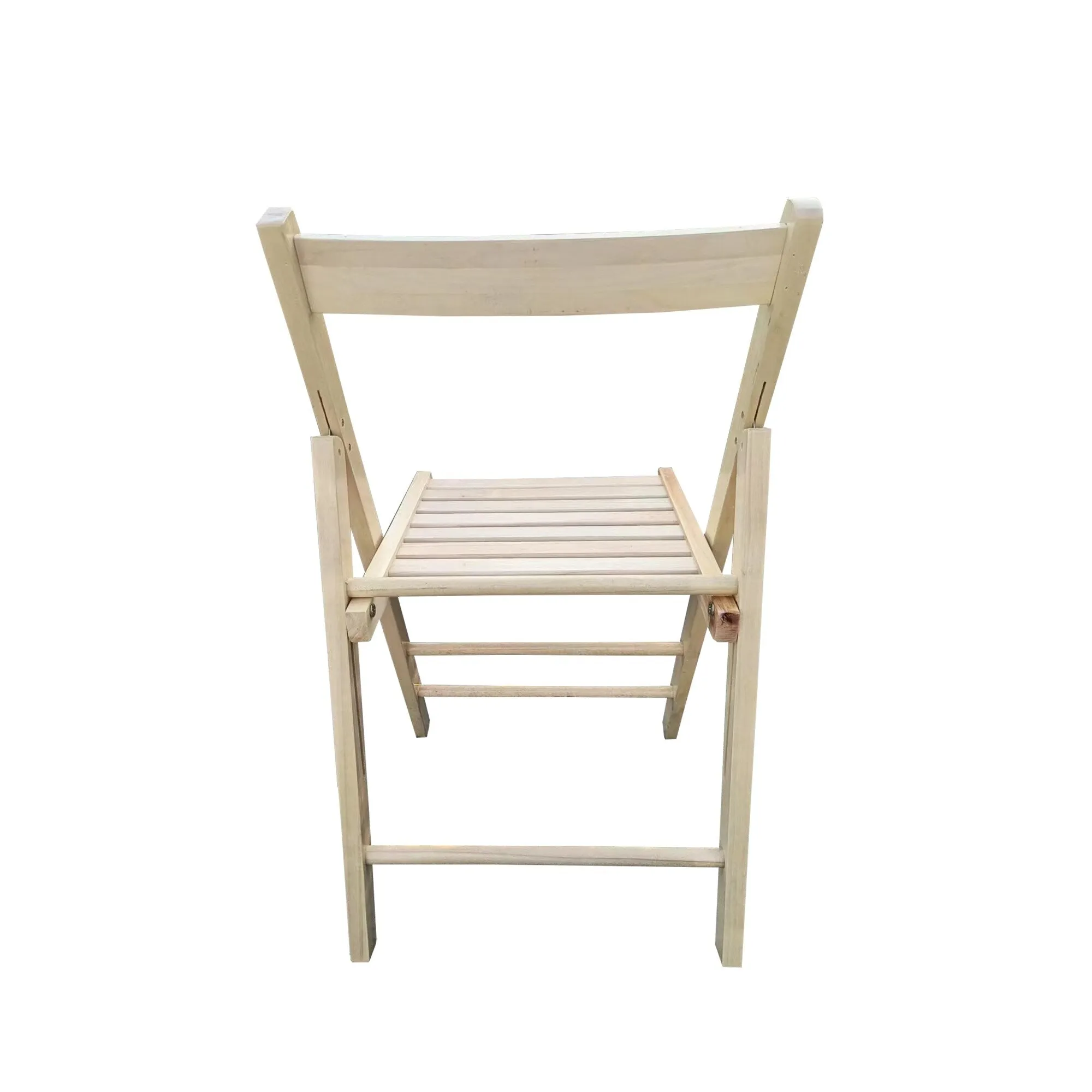 Set of 2 Solid Wood Folding Chairs with Slatted Seat, Open Back, Fully Assembled for Indoor & Outdoor Use