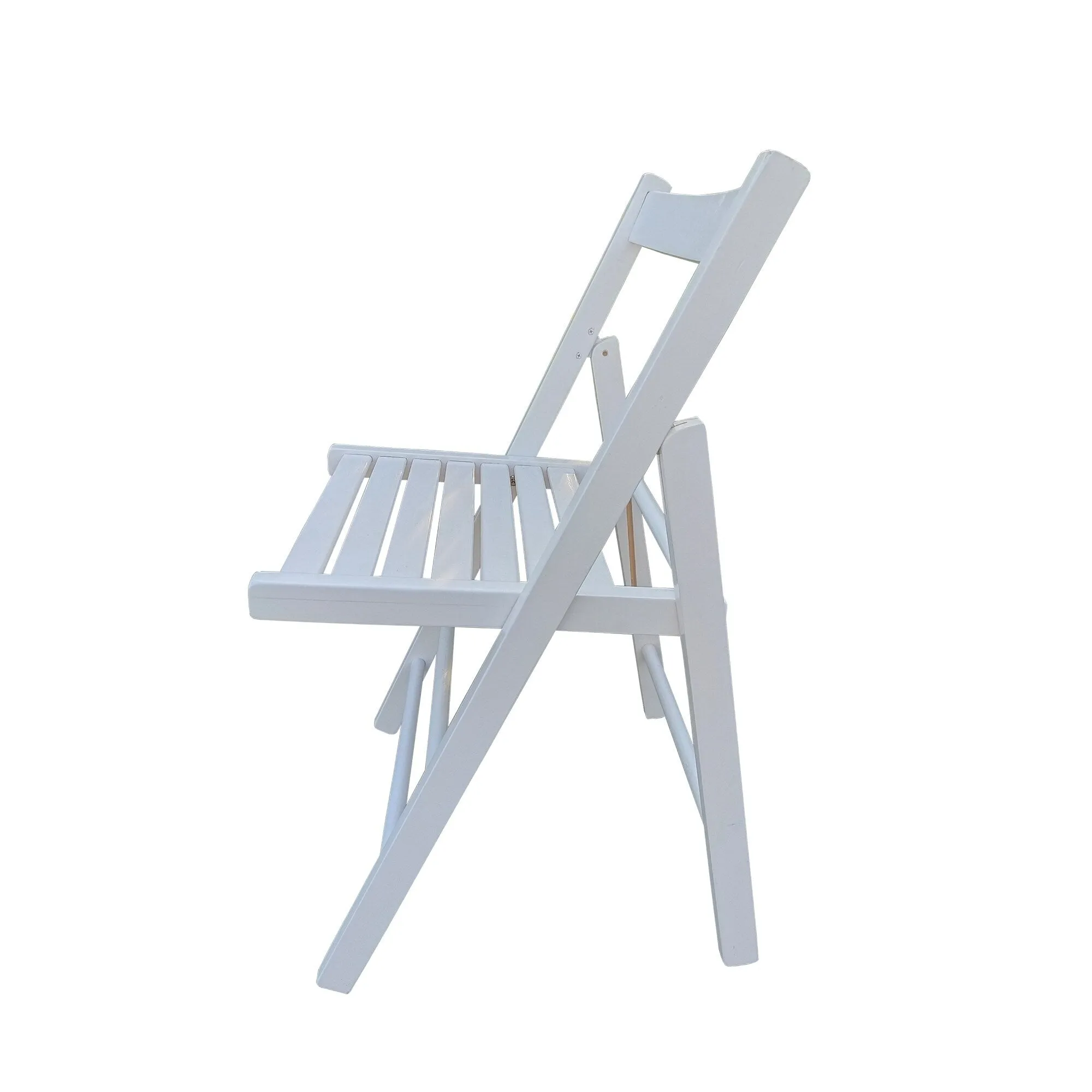 Set of 2 Solid Wood Folding Chairs with Slatted Seat, Open Back, Fully Assembled for Indoor & Outdoor Use