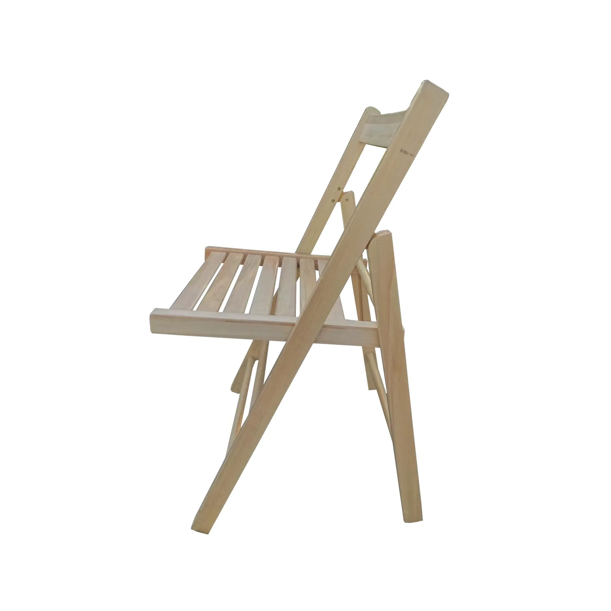 Set of 2 Solid Wood Folding Chairs with Slatted Seat, Open Back, Fully Assembled for Indoor & Outdoor Use
