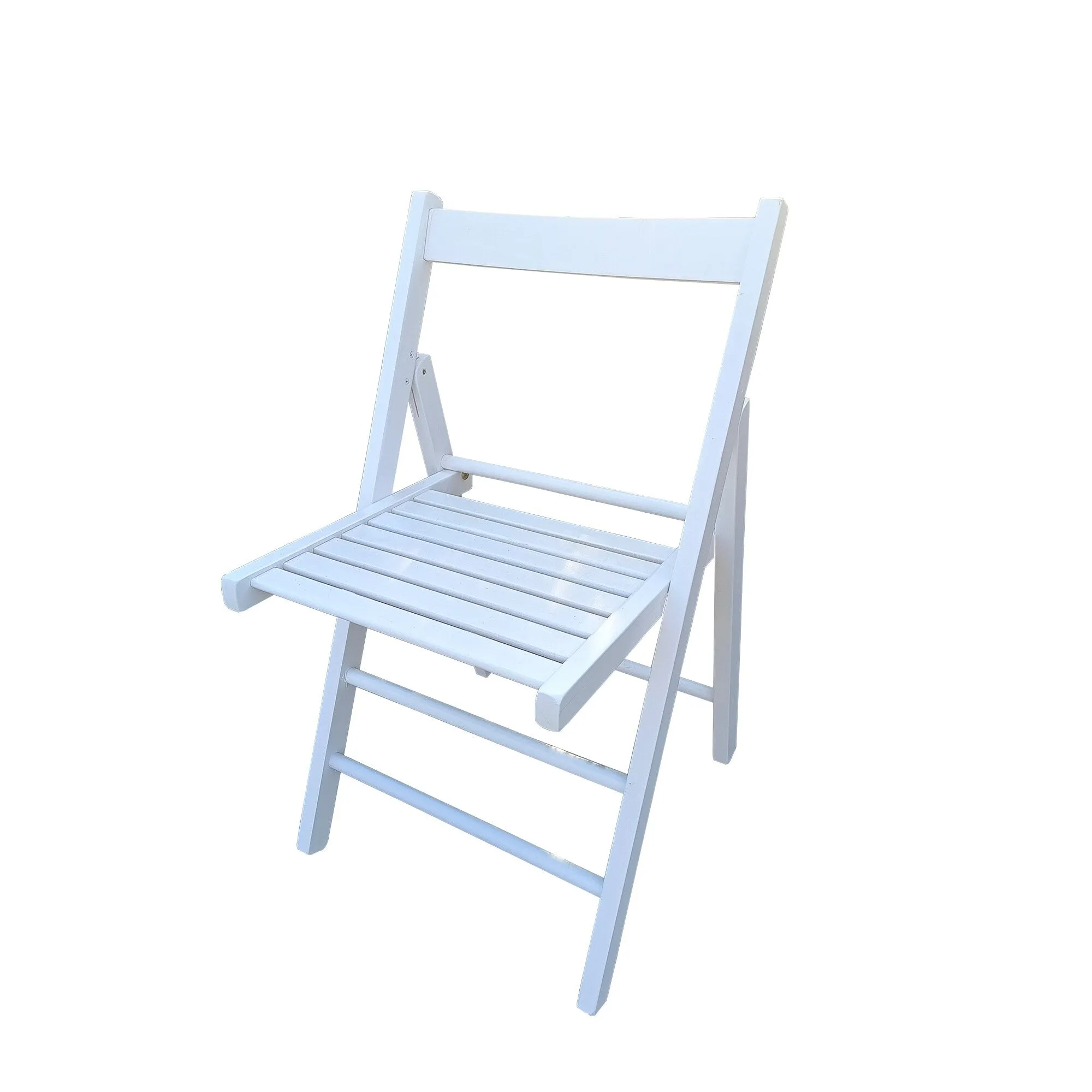 Set of 2 Solid Wood Folding Chairs with Slatted Seat, Open Back, Fully Assembled for Indoor & Outdoor Use