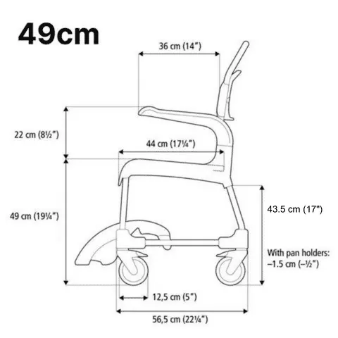 Shower Commode Chair Back Opening | Etac Clean