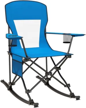 Single Beach Chair Outdoor Leisure Chair, Folding Chair, Camping Chair, Recliner, Chair Blue for Outdoor Scenery