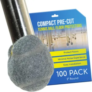 Small PreCut Tennis Balls Chair Desk Table Leg Floor Protector Pad Glides 2 Inch Grey-100 Count