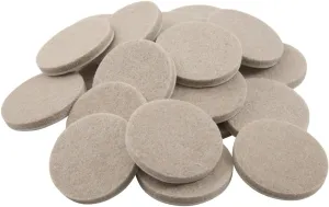 SoftTouch 1 1/2" Round Heavy-Duty Self-Stick Felt Furniture Pads - Protect Surfaces from Scratches & Damage, Beige (24 Pack)