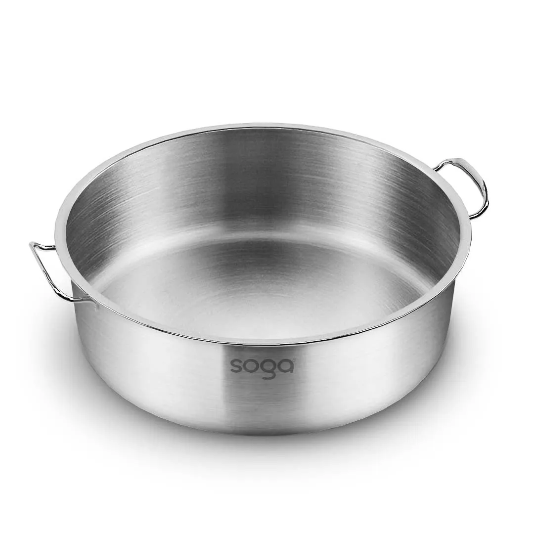 SOGA Dual Burners Cooktop Stove, 30cm Cast Iron Frying Pan Skillet and 28cm Induction Casserole