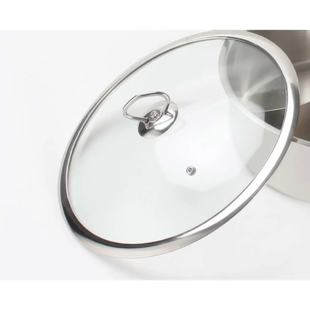 SOGA Dual Burners Cooktop Stove, 30cm Cast Iron Frying Pan Skillet and 28cm Induction Casserole