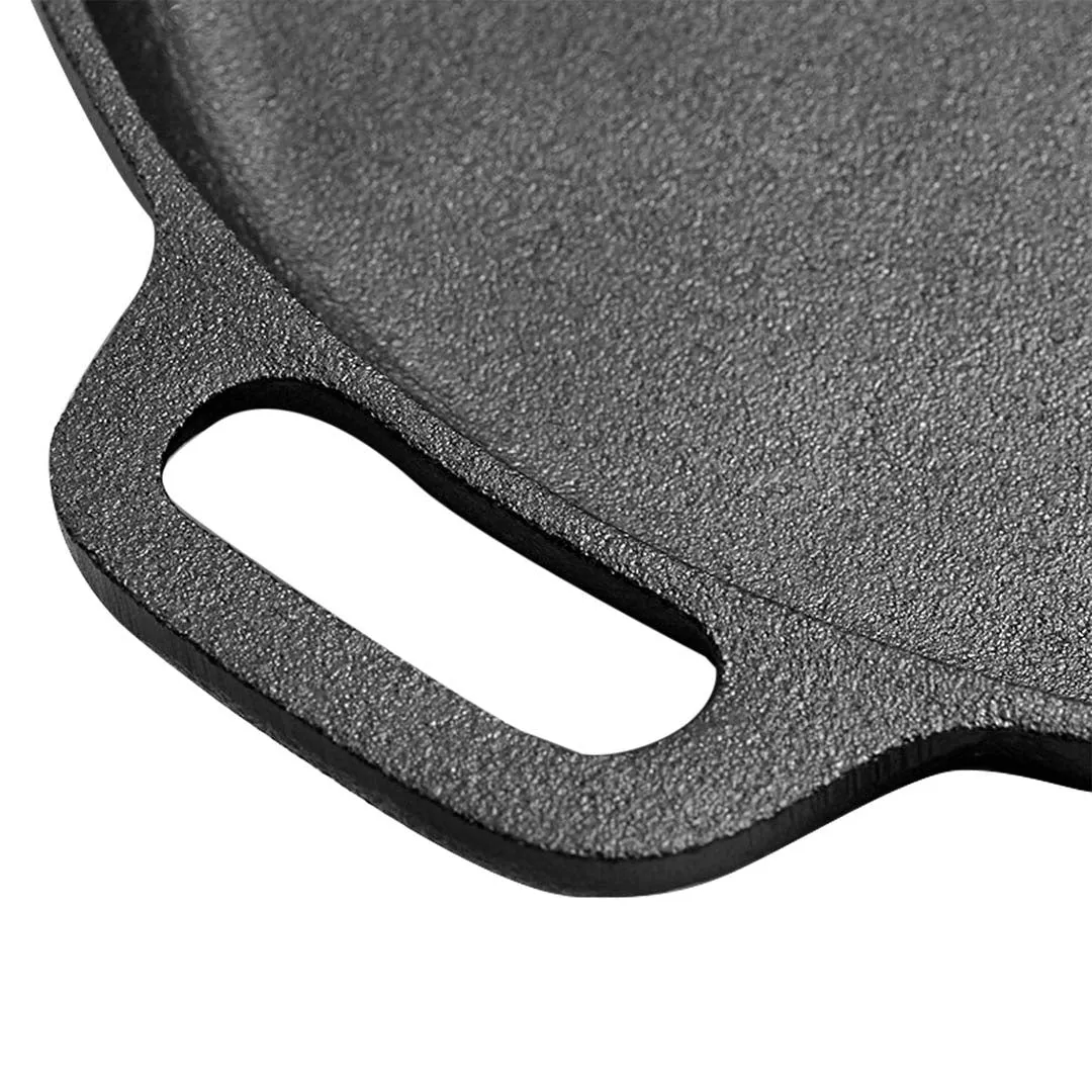 SOGA Dual Burners Cooktop Stove, 30cm Cast Iron Frying Pan Skillet and 28cm Induction Casserole
