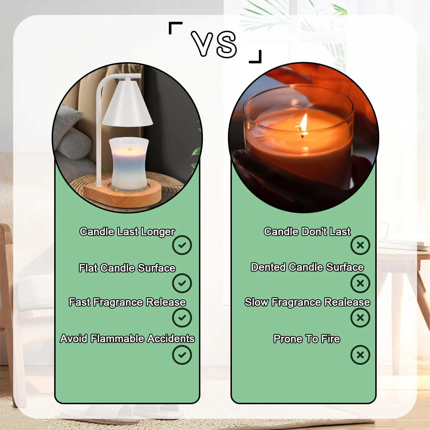 SOKCVSEA Candle Warmer Lamp - Candle Warmer with Timer, Birthday Gifts for Women Mom Gifts, House Warming Gifts New Home Decor, Wax Melt with 2 Bulb White 02