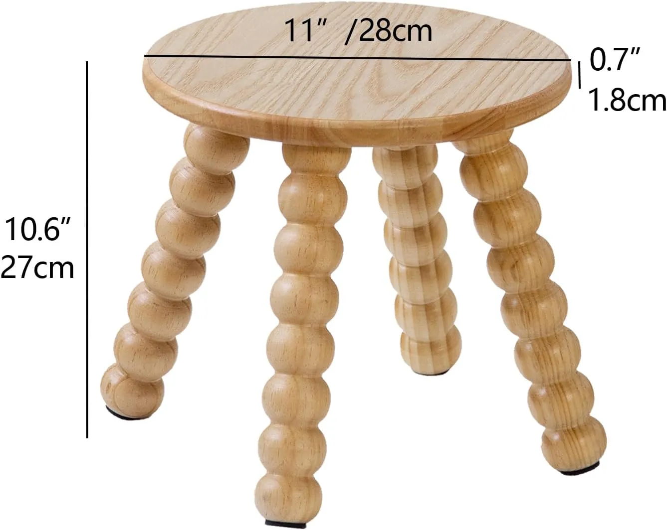 Solid Wooden Step Stool for Kids Adults, 10 inch Short Chair Perfect Matched Sensory Table, Sturdy and Versatile Foot Stool for Bathroom, Kitchen, Bedroom, Plant Stand Natural (1, Burlywood)