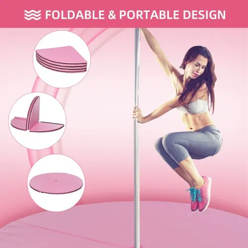 Soozier Pole Dance Mat, 2T X 5W Folding Pole Dance Mat For Home, Lightweight And Foldable, Pink