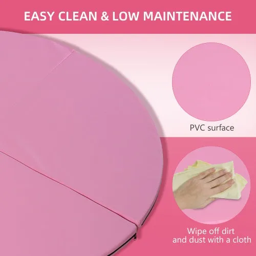Soozier Pole Dance Mat, 2T X 5W Folding Pole Dance Mat For Home, Lightweight And Foldable, Pink