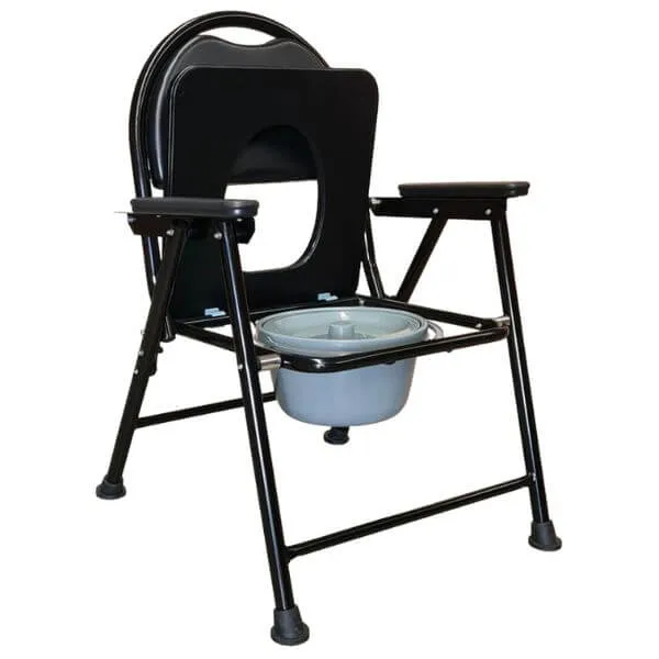 Space-Saving Folding Commode Chair