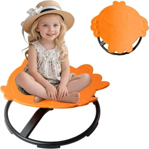Spinning Chair for Kids, Sensory Integration Training Swivel Chair for Children with Autism & ADHD, for Balance & Body Coordination Training, Orange Fish