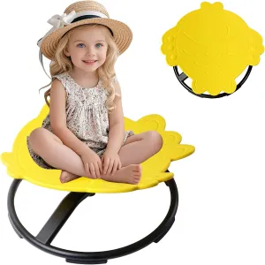 Spinning Chair for Kids, Sensory Integration Training Swivel Chair for Children with Autism & ADHD, for Balance & Body Coordination Training, Yellow Fish