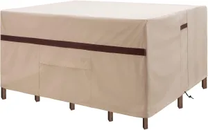 Square Patio Table Cover 92''L x 92''W x 32''H Waterproof 600D Patio Dining Table and Chairs Cover Square Large