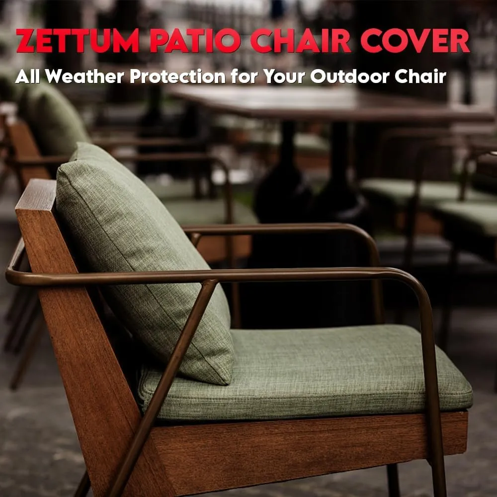 Stackable Patio Chair Cover 2 Pack - 600D Outdoor Chair Cover Waterproof & Heavy Duty, Lawn Furniture Stacking Seat Cover for 4 - 6 Outdoor Stackable Dining Chairs - 28 x 36 x 47 Inch