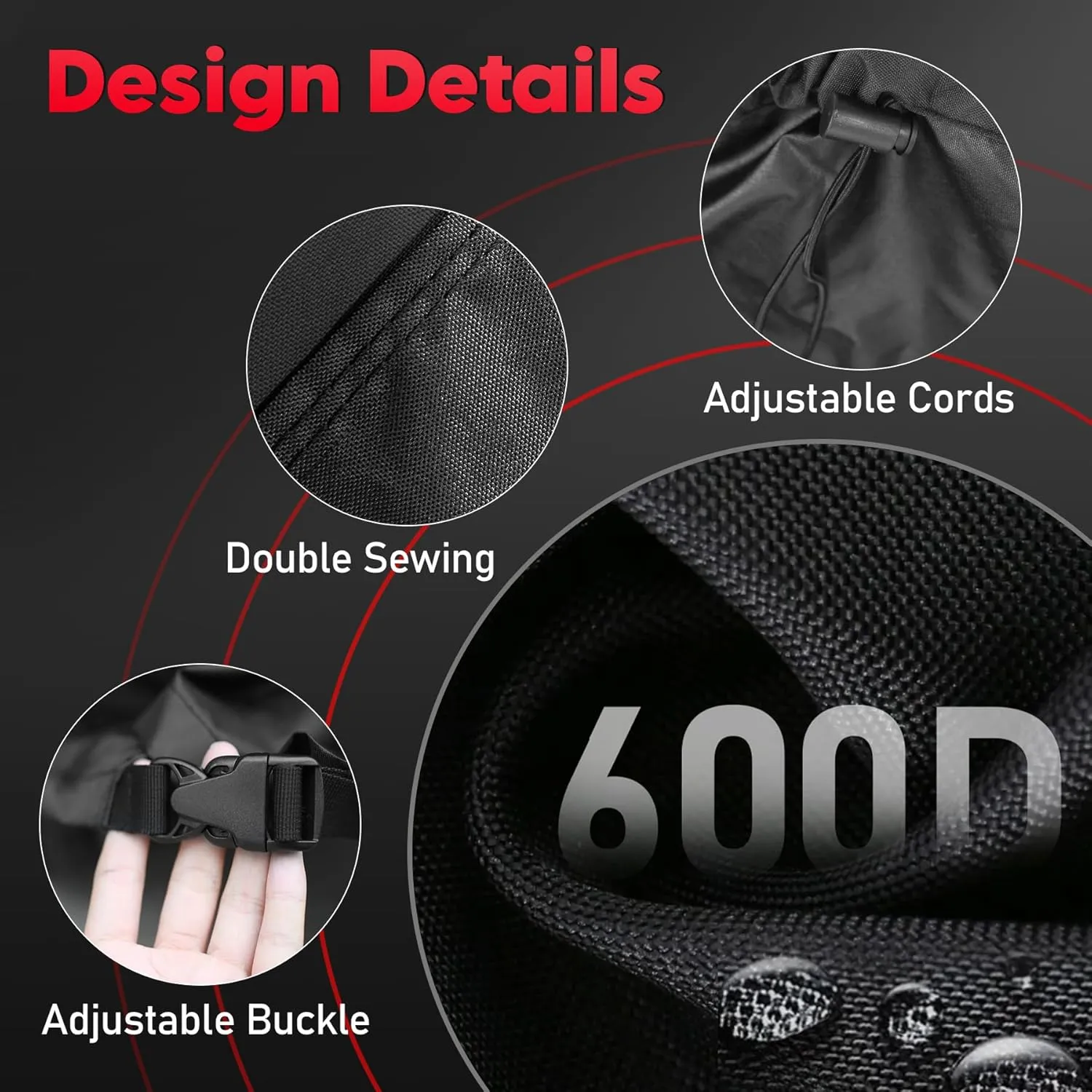 Stackable Patio Chair Cover 2 Pack - 600D Outdoor Chair Cover Waterproof & Heavy Duty, Lawn Furniture Stacking Seat Cover for 4 - 6 Outdoor Stackable Dining Chairs - 28 x 36 x 47 Inch