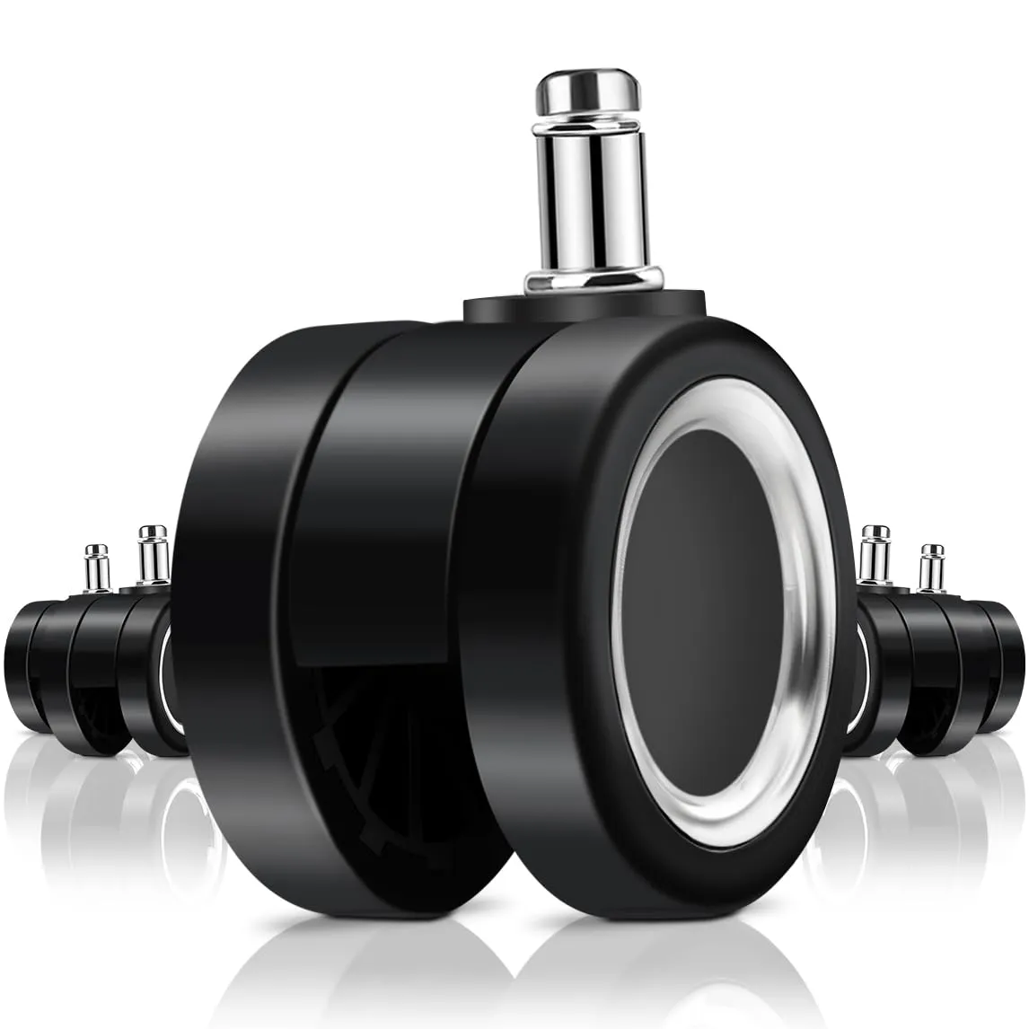 Steelcase Office Chair Casters - 5 Set Rolling Wheels for Desk Chairs, Fit Most Brands and Floors