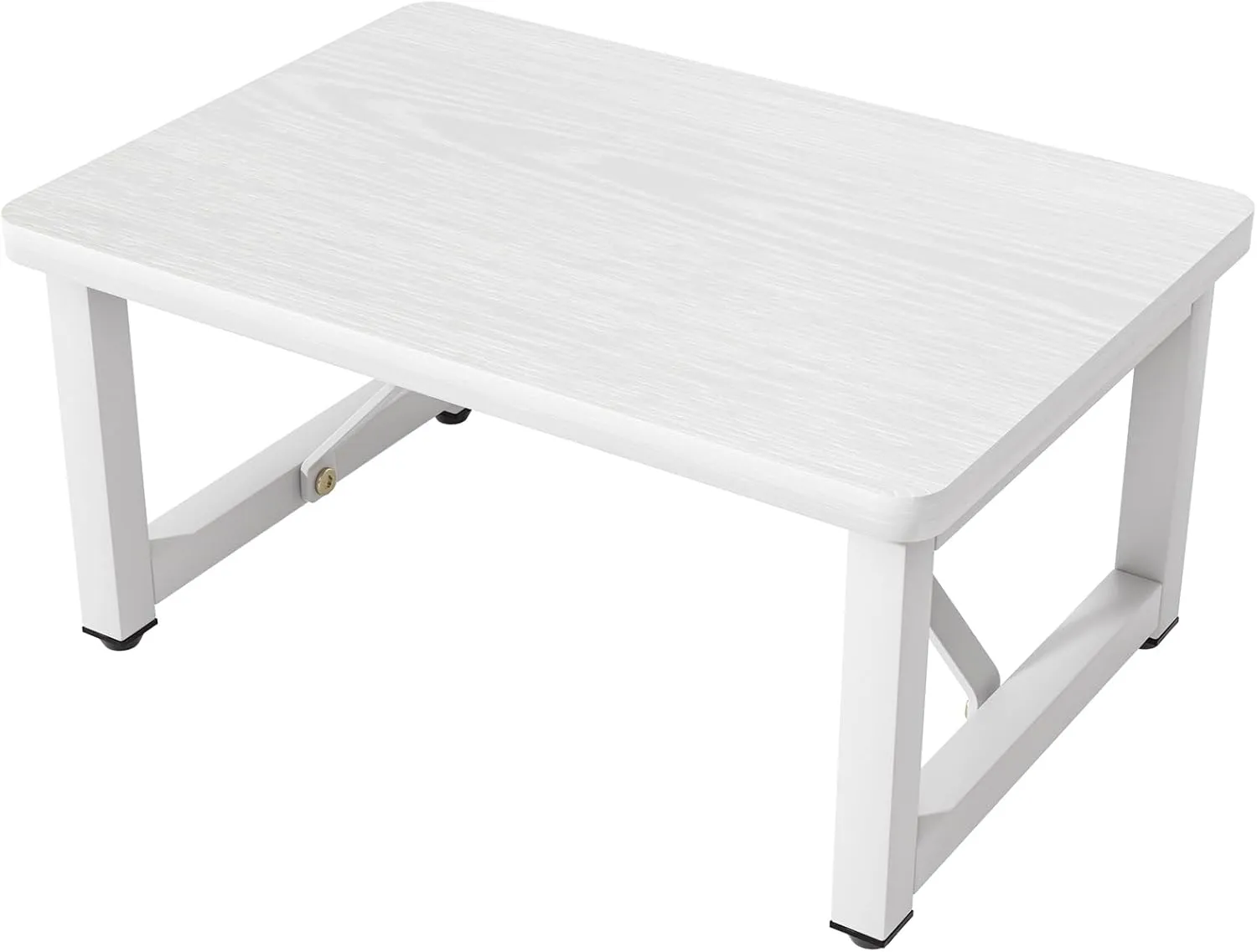 Step Stool, Small Step Stool for Adults, Wood and Metal Foot Stool, One Stepping Stool for Bedside Sofa Side, 400 LBS Load Heavy Duty Step, White