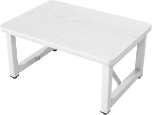 Step Stool, Small Step Stool for Adults, Wood and Metal Foot Stool, One Stepping Stool for Bedside Sofa Side, 400 LBS Load Heavy Duty Step, White
