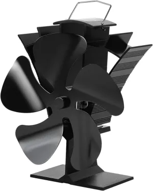 Stove Fan 5 Blades Wood Stove Fan Silent Heat Powered Wood Burner Fan for Log Burner/Fireplace/Wood Burning Stove