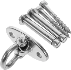 SUPVOX 1 Set Stainless Steel Heavy Duty Swing Swivel Hanger with Rotating Plate for Portable Hammock Sandbag Fixing for Porch and Playground Use